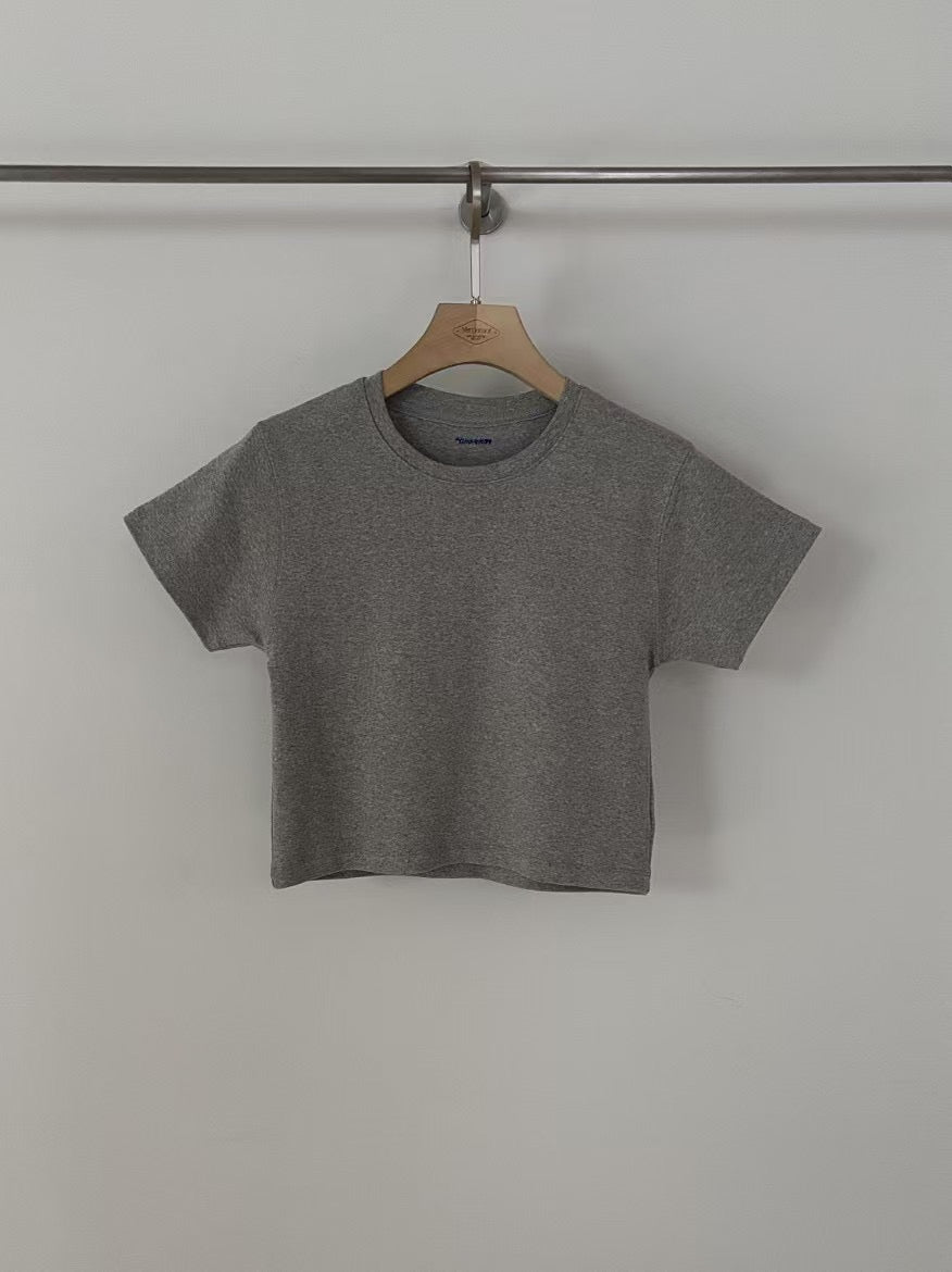 BASIC COTTON CROPPED TEE