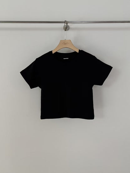 BASIC COTTON CROPPED TEE