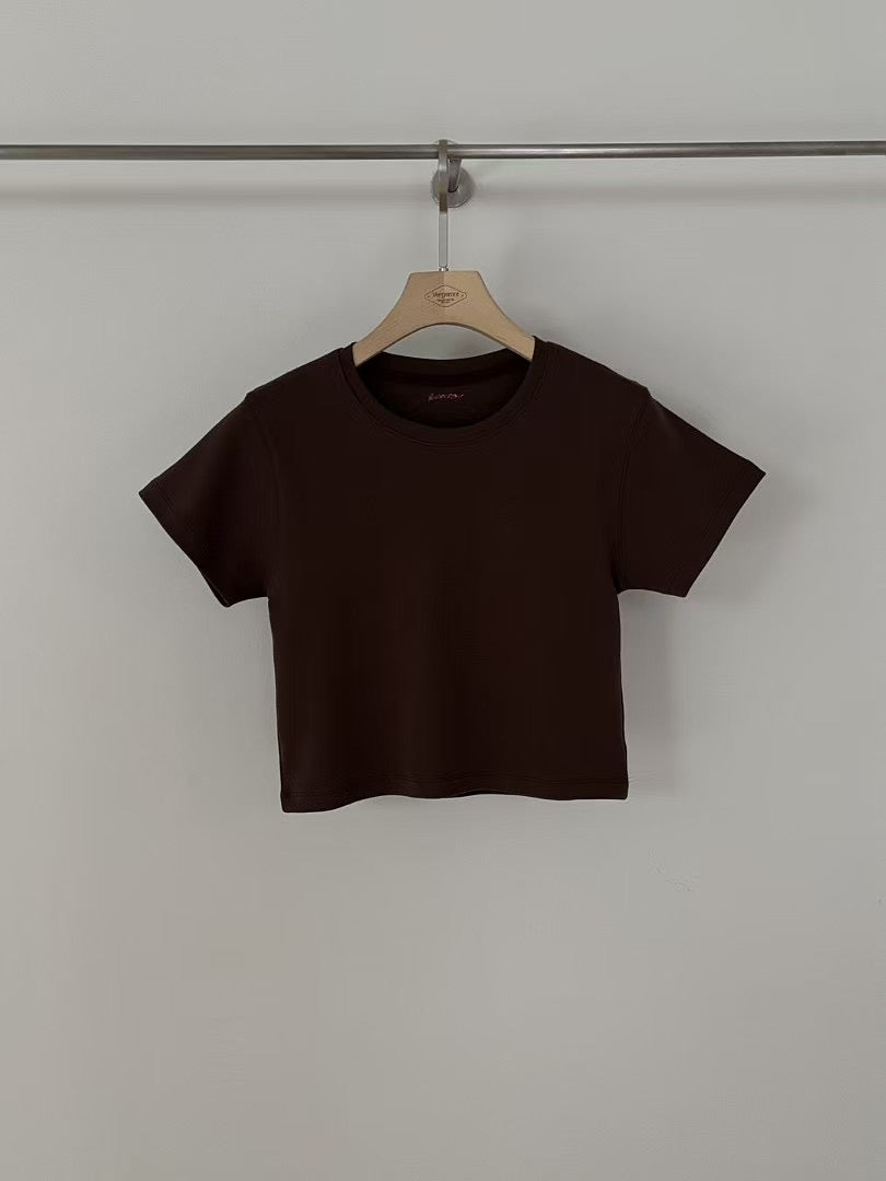 BASIC COTTON CROPPED TEE